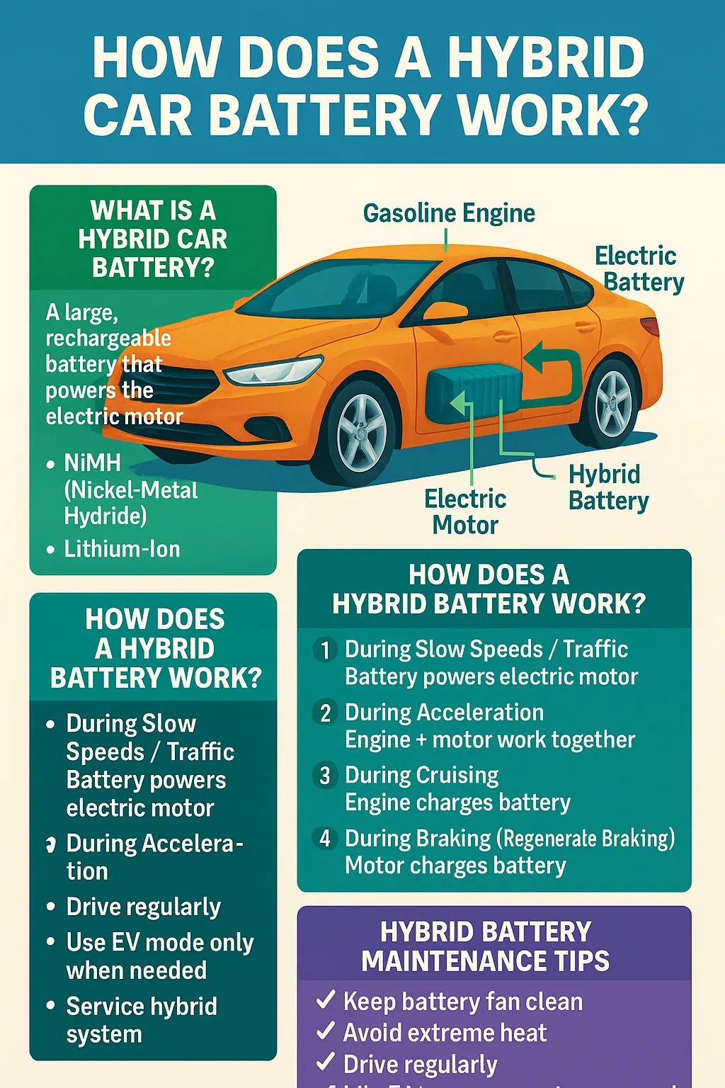 How Does a Hybrid Car Battery Work? (Simple Explanation + Maintenance)